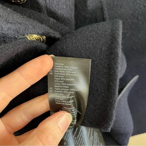 SANDRO PARIS Navie Double-Faced Chest Patch Wool Blazer - Picture 11 of 13